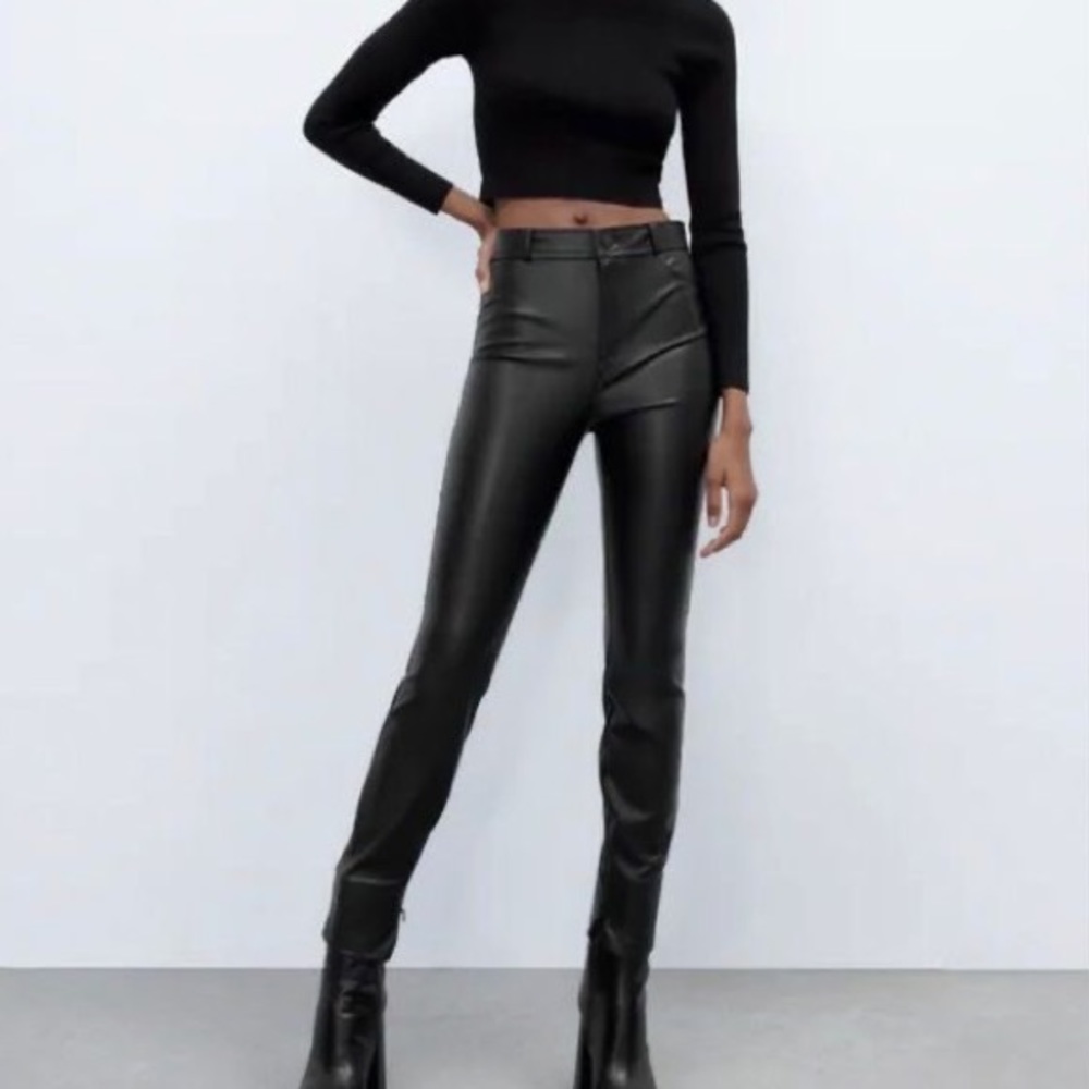 ZARA FAUX LEATHER LEGGINGS